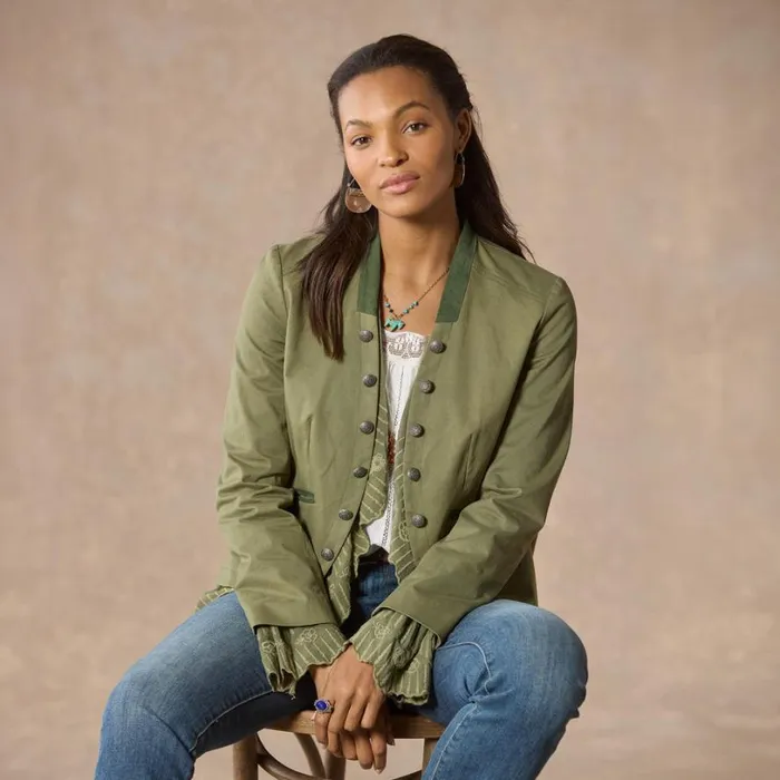 Women Caroline Ruffle Jacket Petite Chive Sundance Catalog Petite Styles Women Caroline Ruffle Jacket Petite Chive Sundance Catalog Petite Styles
