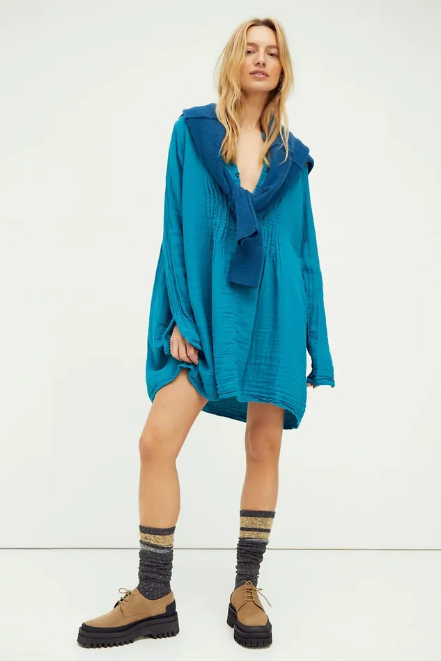Women Casual Dresses Free People Yoko Tunic Peacock