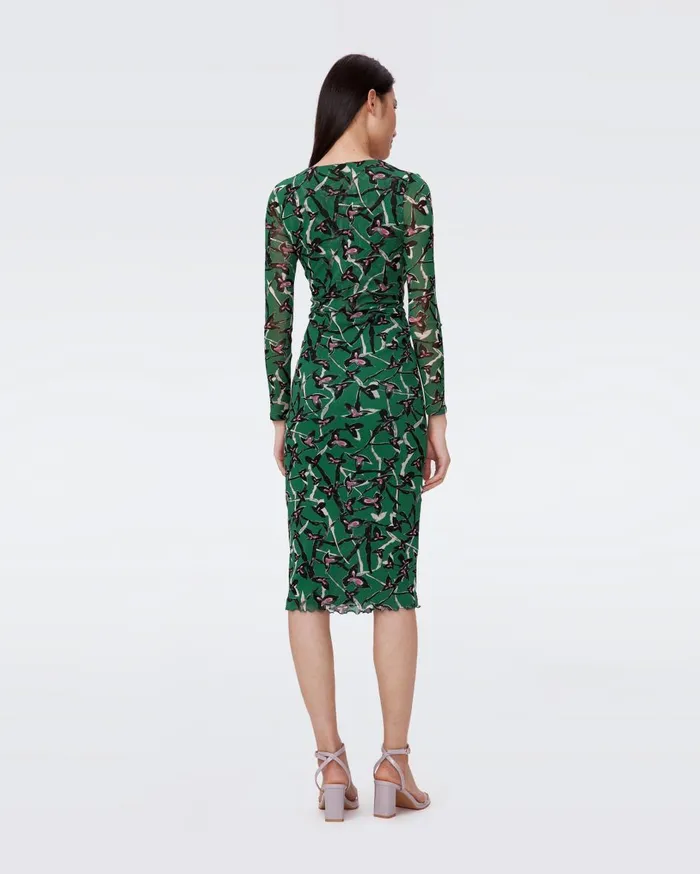 Women Charlotte Mesh Dress Clover Twigs Green DVF Dresses