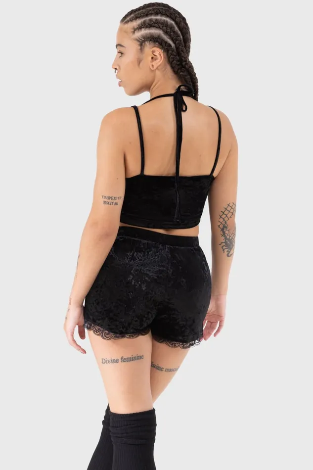 Women Chill Out Killstar Burnt Obsidian Shorts
