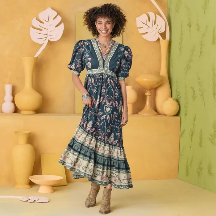 Women Cordelia Garden Dress Blue Sundance Catalog Dresses and Jumpsuits