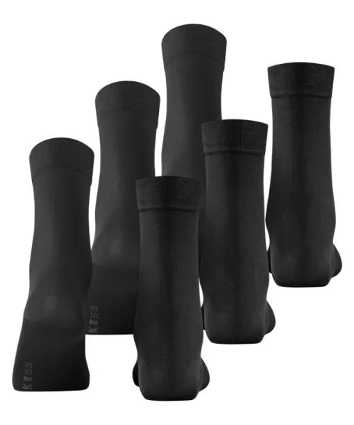 Women Cotton Touch 3Pack Women Socks Black FALKE Socks