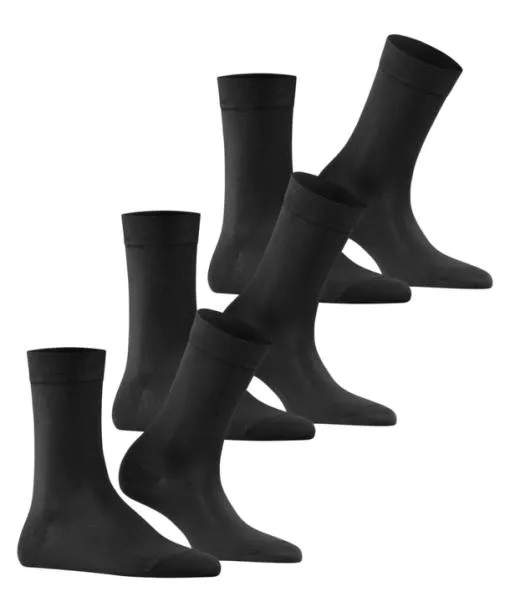 Women Cotton Touch 3Pack Women Socks Black FALKE Socks