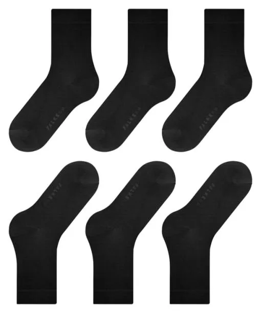 Women Cotton Touch 3Pack Women Socks Black FALKE Socks