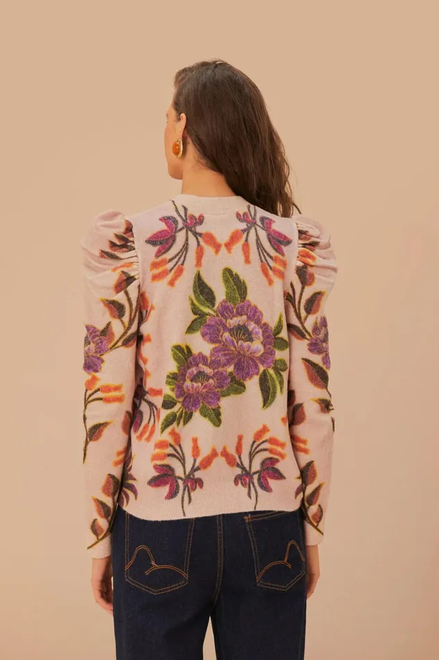 Women Cream Winter Garden Knit Sweater Winter Garden Cream FARM Rio Sweaters and Sweatshirts