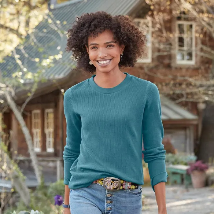 Women Crewneck Thermal Petite Heather Gray Sundance Catalog Petite Styles Women Crewneck Thermal Petite Heather Gray Sundance Catalog Petite Styles