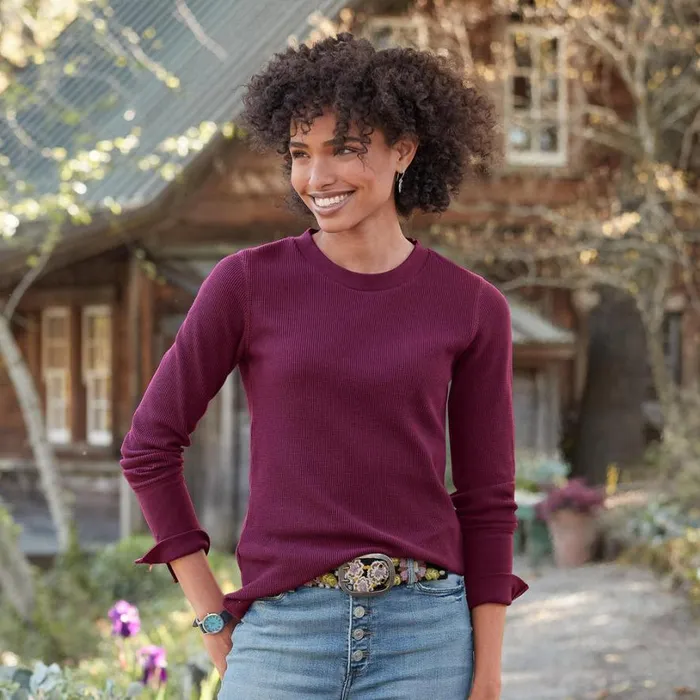 Women Crewneck Thermal Petite Heather Gray Sundance Catalog Petite Styles Women Crewneck Thermal Petite Heather Gray Sundance Catalog Petite Styles