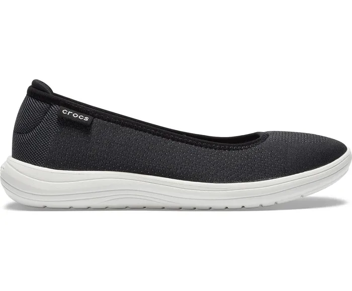 Women Crocs Reviva Flat Black White Crocs Flats
