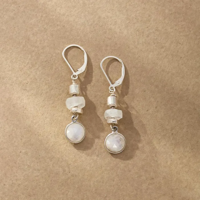 Women Crystal Ball Moonstone Earrings Sundance Catalog Earrings