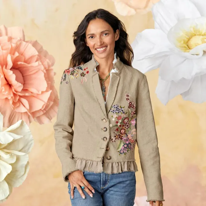 Women Daydreams Floral Blazer Petite Flax Sundance Catalog Petite Styles Women Daydreams Floral Blazer Petite Flax Sundance Catalog Petite Styles