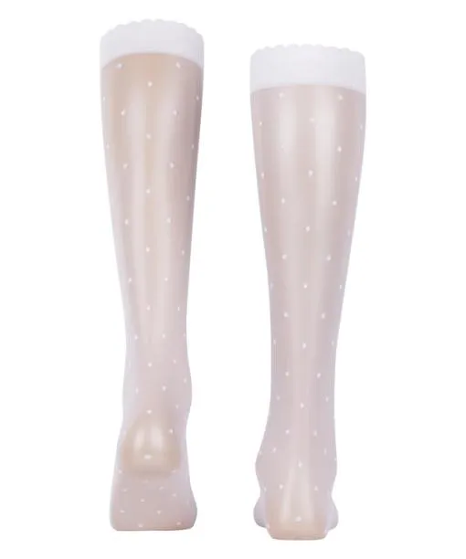Women Dot 15 DEN Women Kneehigh Socks White FALKE Fullyfashioned Stockings