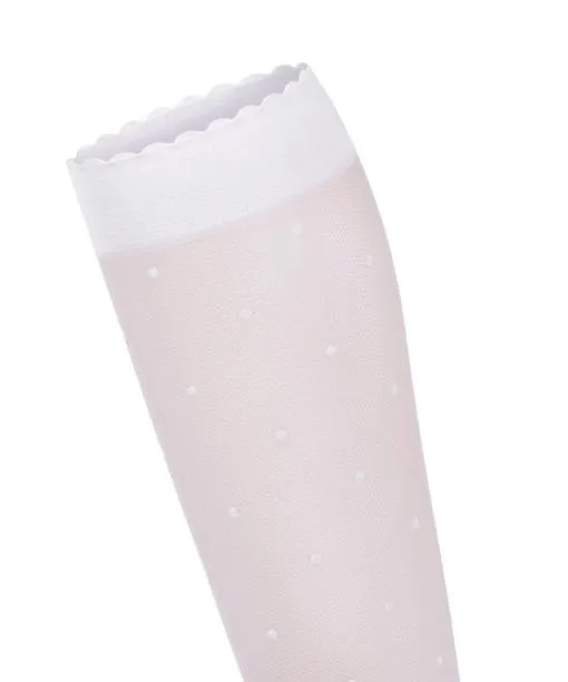 Women Dot 15 DEN Women Kneehigh Socks White FALKE Fullyfashioned Stockings
