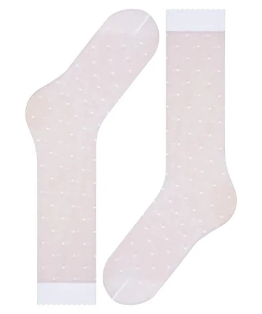 Women Dot 15 DEN Women Kneehigh Socks White FALKE Fullyfashioned Stockings