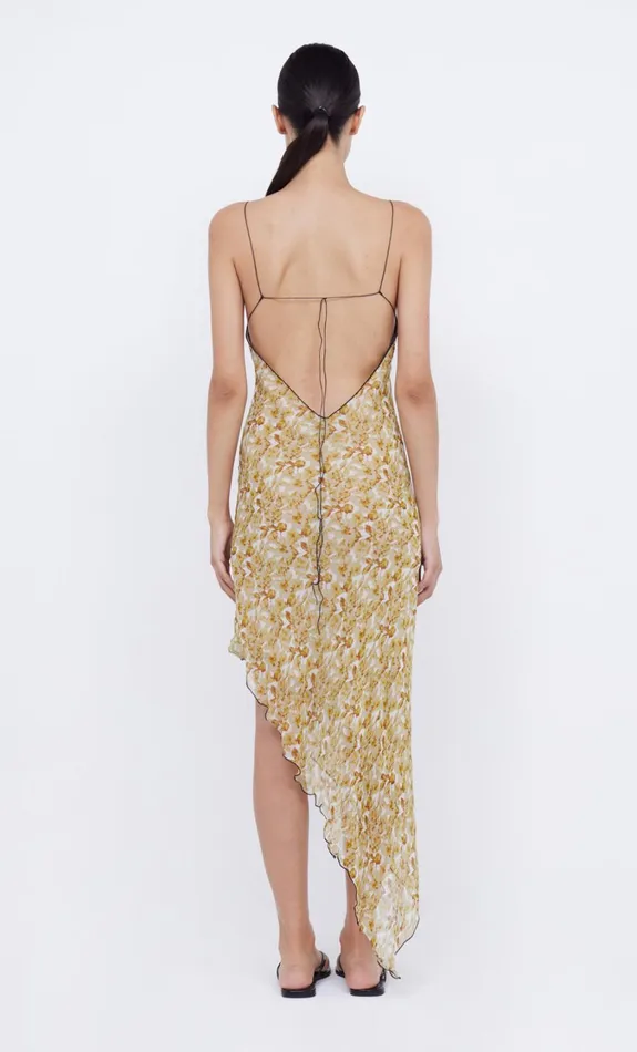 Women Dresses Bec Bridge FLORENTINE ASYM MIDI DRESS Golden Blurred Floral