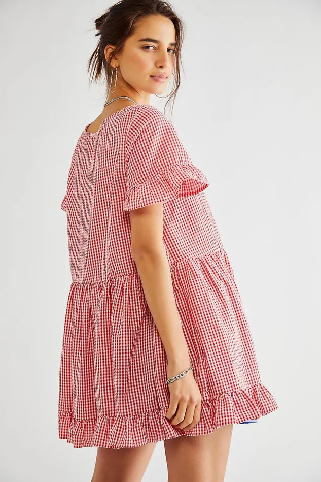Women Dresses Free People Gingham Sadie Tunic Heart Eyes