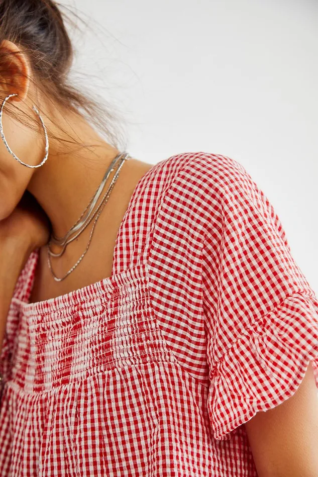 Women Dresses Free People Gingham Sadie Tunic Heart Eyes