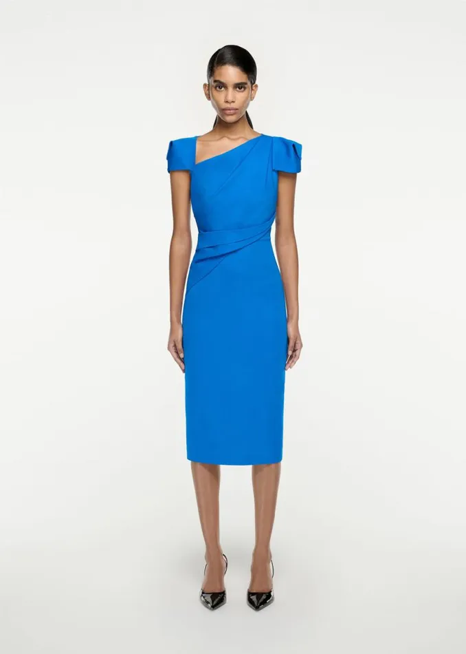 Women Dresses Roland Mouret Cap Sleeve Stretch Cady Midi Dress