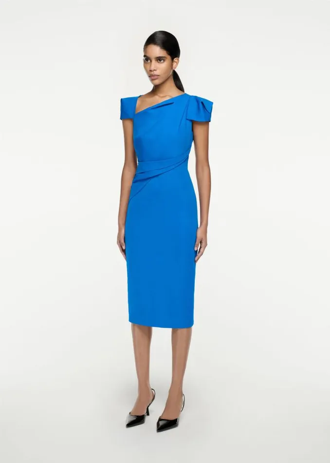 Women Dresses Roland Mouret Cap Sleeve Stretch Cady Midi Dress