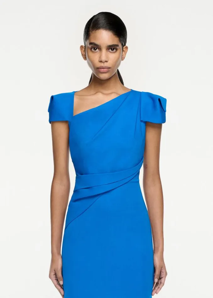 Women Dresses Roland Mouret Cap Sleeve Stretch Cady Midi Dress