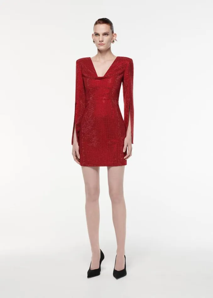 Women Dresses Roland Mouret Cape Sleeve Diamante Mini Dress