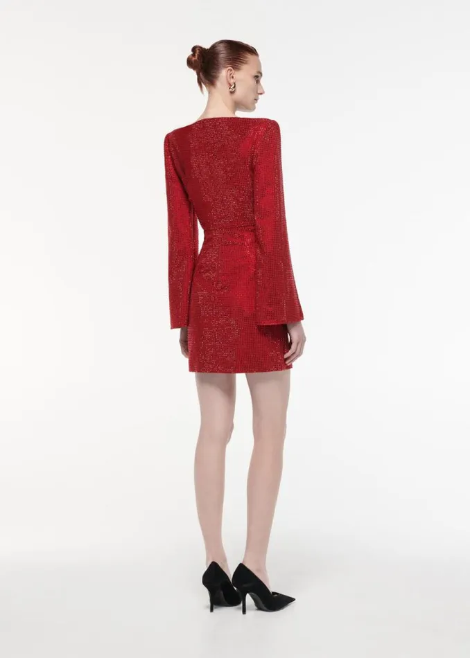 Women Dresses Roland Mouret Cape Sleeve Diamante Mini Dress