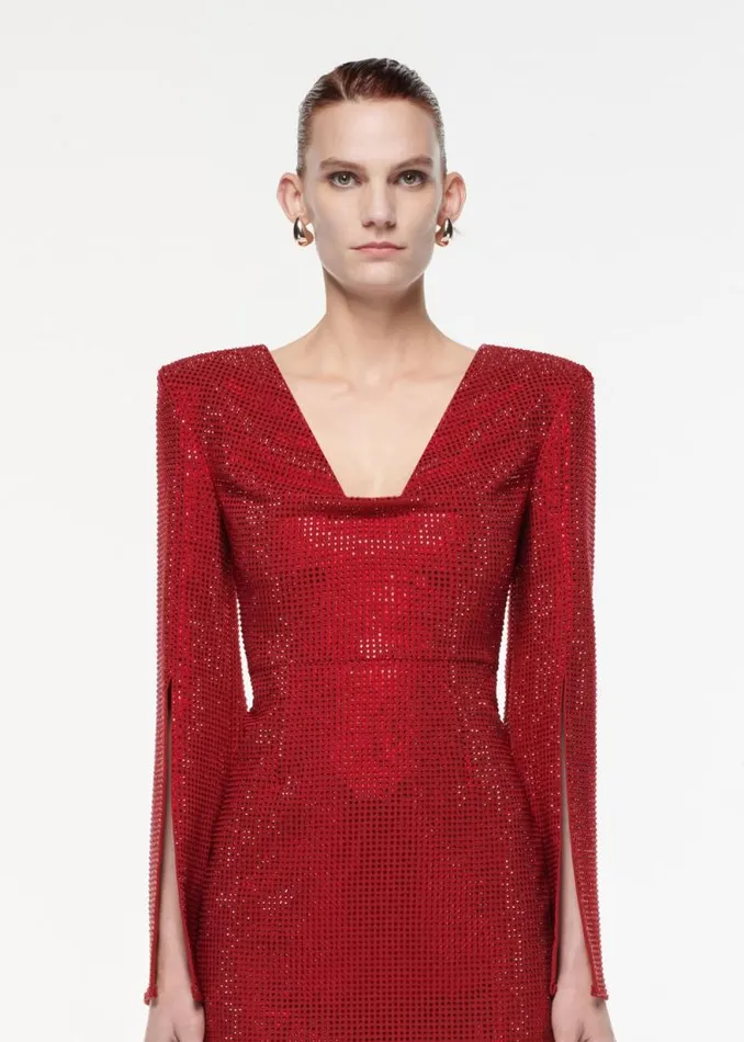 Women Dresses Roland Mouret Cape Sleeve Diamante Mini Dress