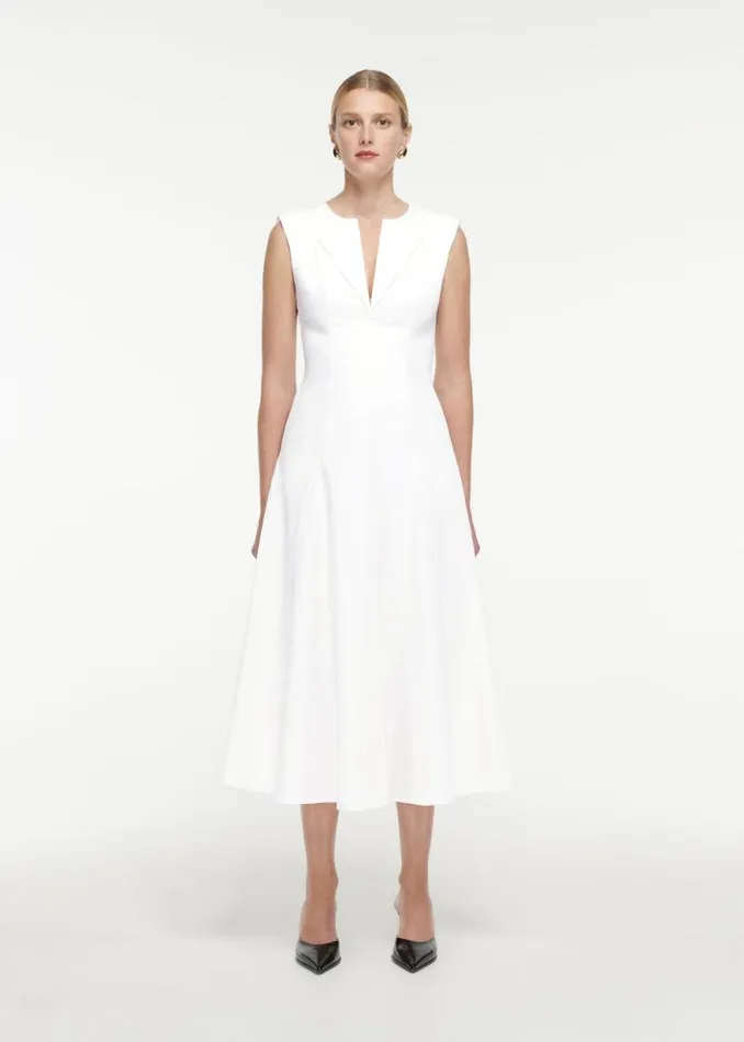 Women Dresses Roland Mouret Cotton Poplin Midi Dress