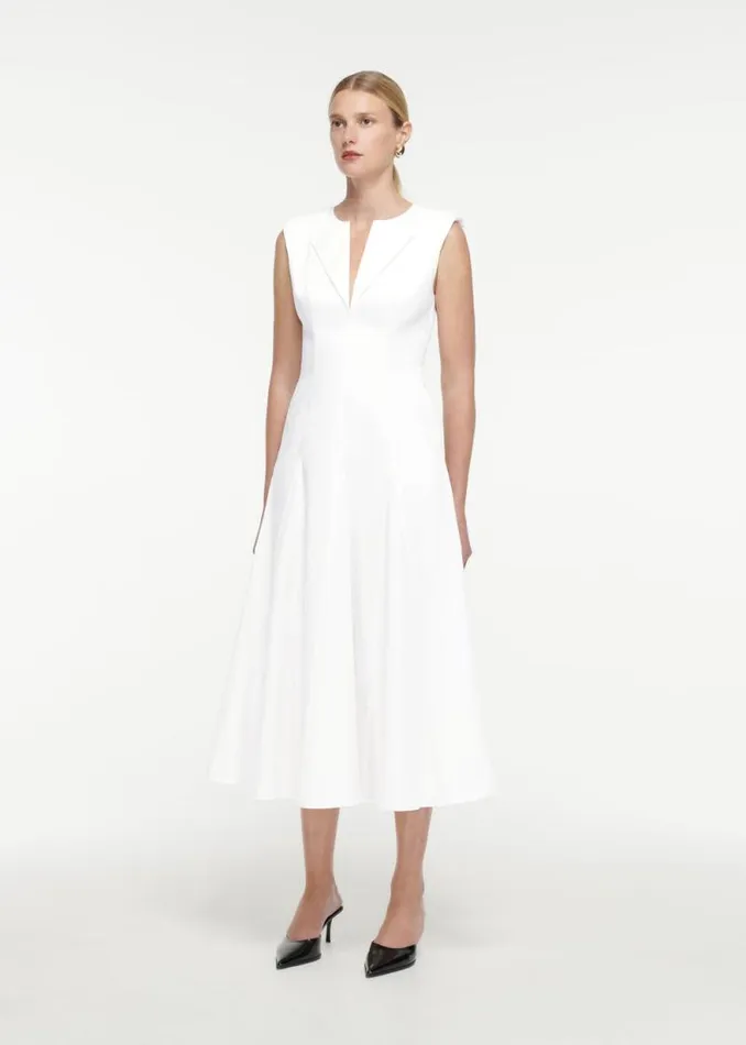 Women Dresses Roland Mouret Cotton Poplin Midi Dress