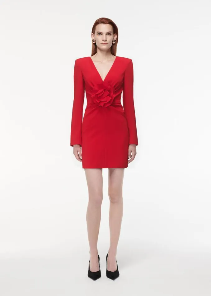 Women Dresses Roland Mouret Long Sleeve Flower Detail Mini Dress