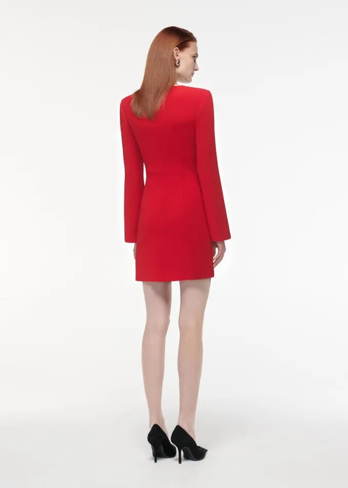 Women Dresses Roland Mouret Long Sleeve Flower Detail Mini Dress