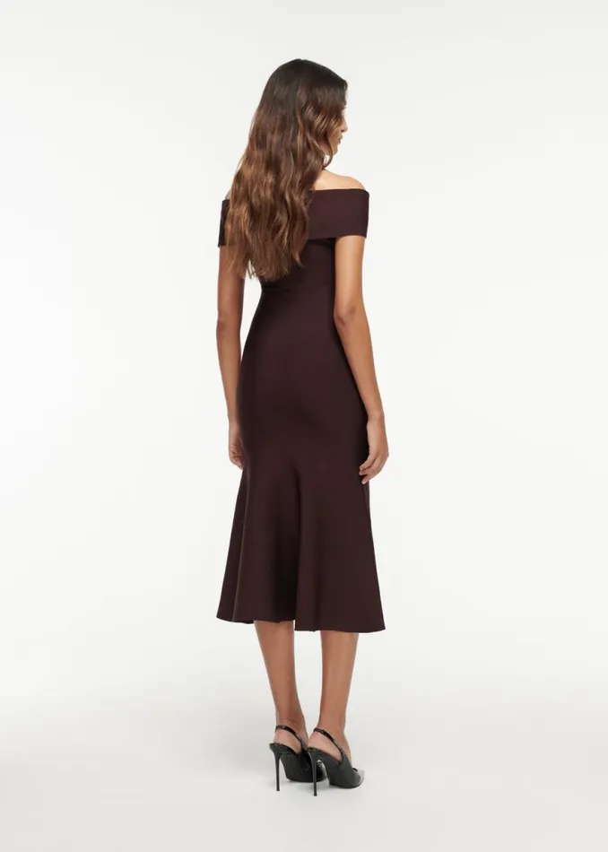 Women Dresses Roland Mouret Off The Shoulder Flat Knit Midi Dress