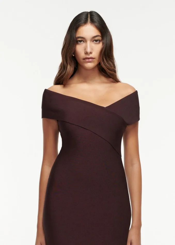 Women Dresses Roland Mouret Off The Shoulder Flat Knit Midi Dress