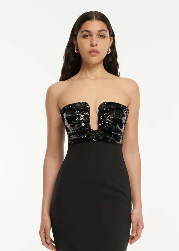 Women Dresses Roland Mouret Strapless Embellished Maxi Dress