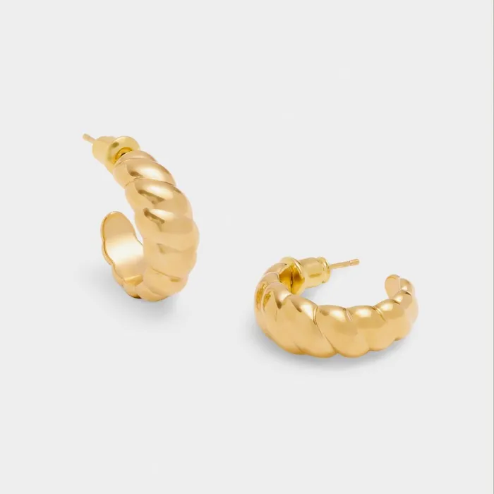 Women Earrings Katie Loxton Harper Waterproof Gold Twist Hoop Earrings