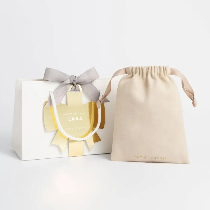 Women Earrings Katie Loxton Sofia Azure Waterproof Gold Button Stud Earrings