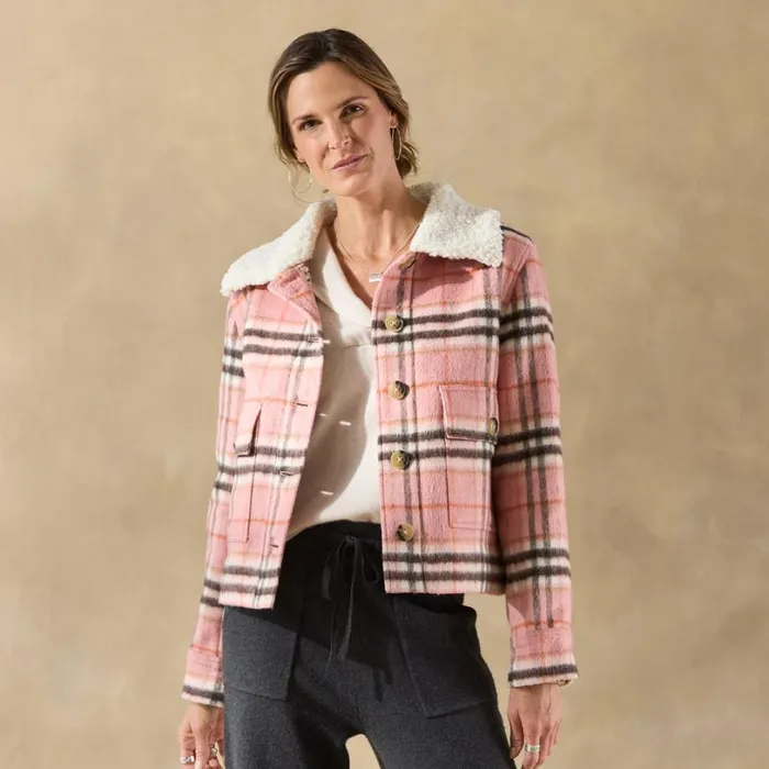 Women Edith Plaid Jacket Petite Pink Sundance Catalog Petite Styles Women Edith Plaid Jacket Petite Pink Sundance Catalog Petite Styles