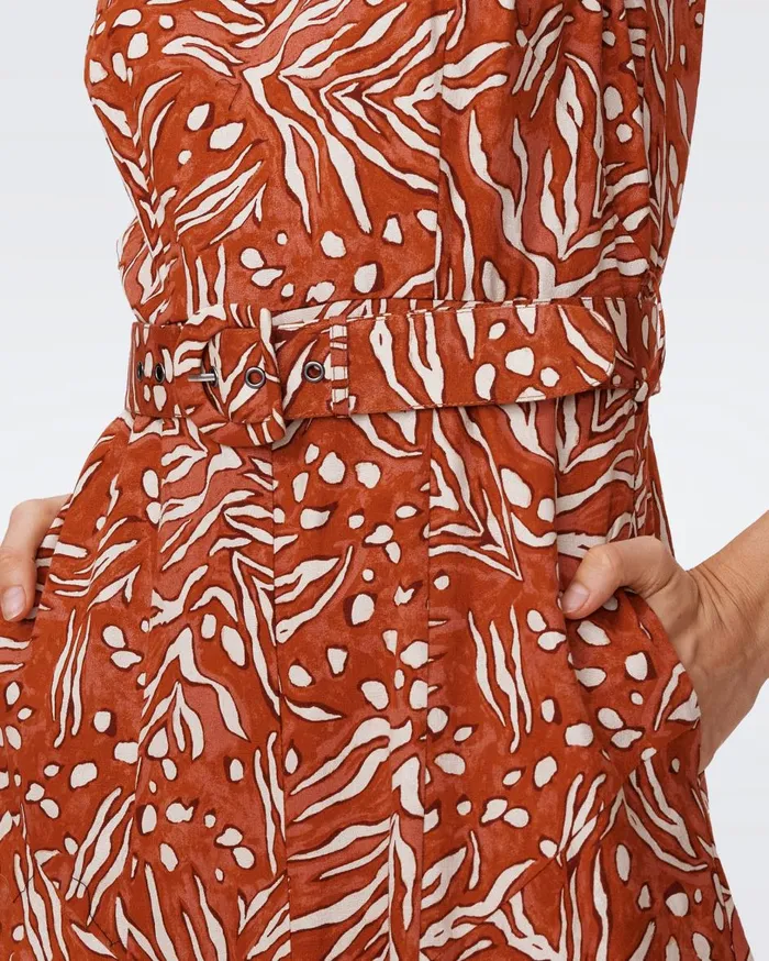 Women Elliot Maxi Dress Water Tiger Caramel DVF Dresses