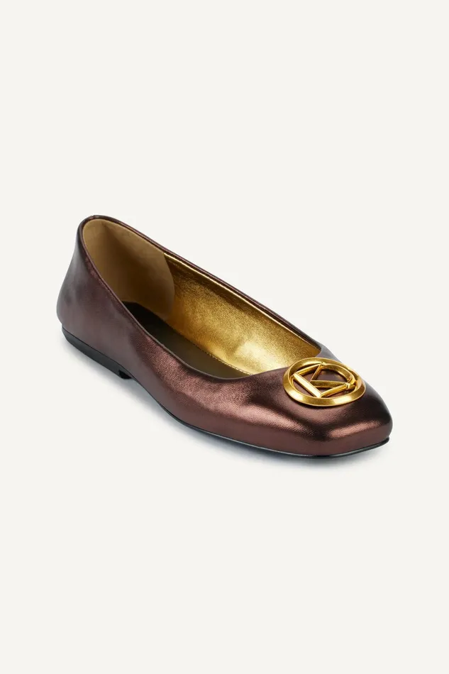 Women Flats And Loafers Donna Karan KYLEE BALLET FLAT Brown