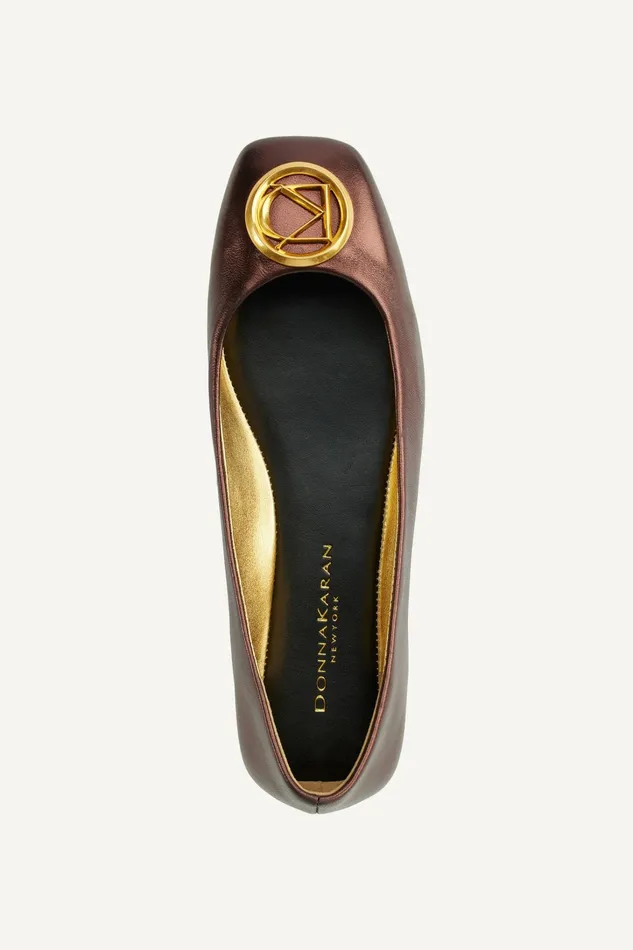 Women Flats And Loafers Donna Karan KYLEE BALLET FLAT Brown