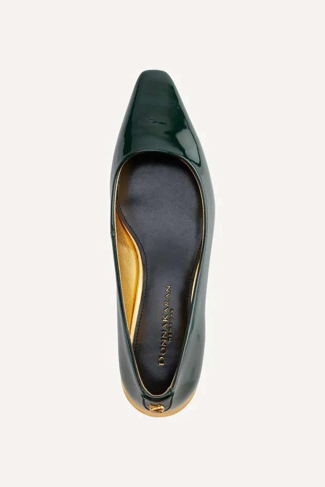 Women Flats And Loafers Donna Karan SAVITA POINTED FLAT Forest Green
