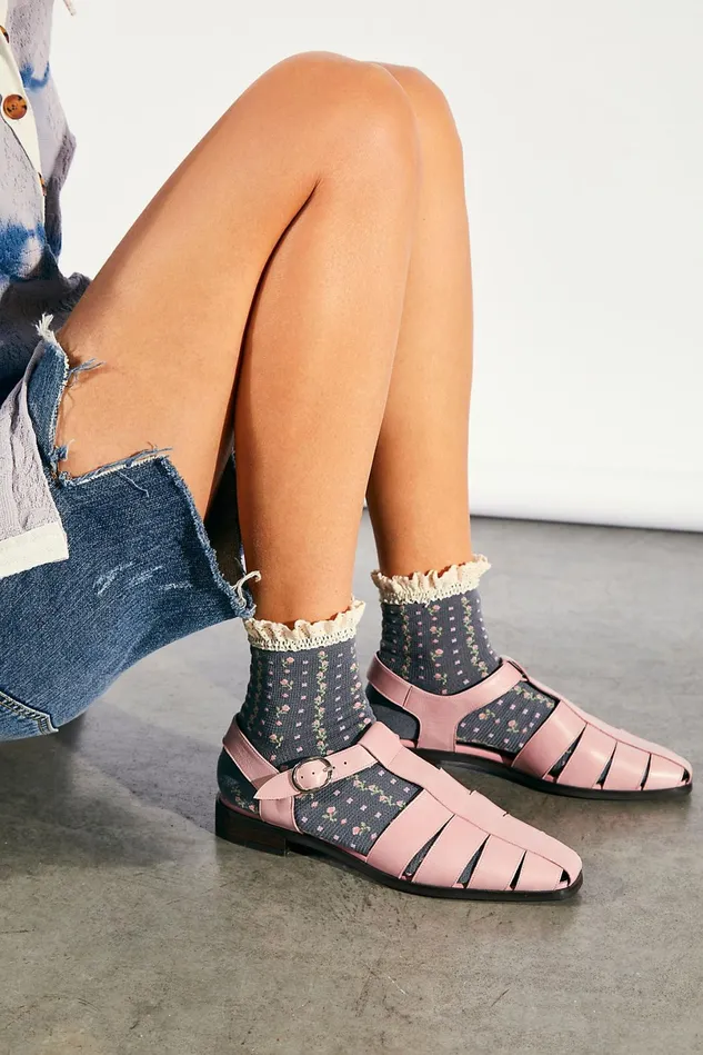 Women Flats Menswear Free People Mae Fisherman Flats Pink