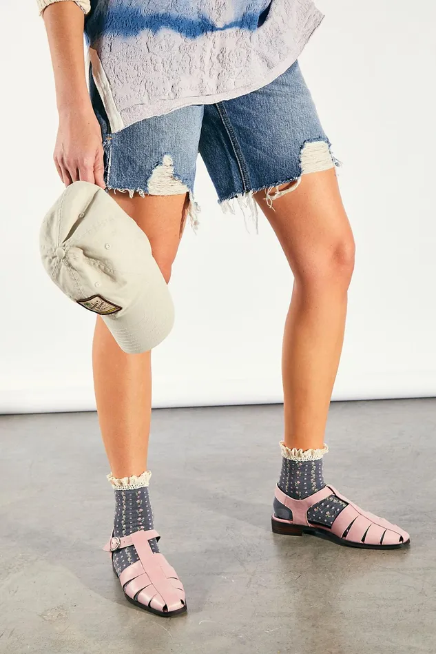 Women Flats Menswear Free People Mae Fisherman Flats Pink