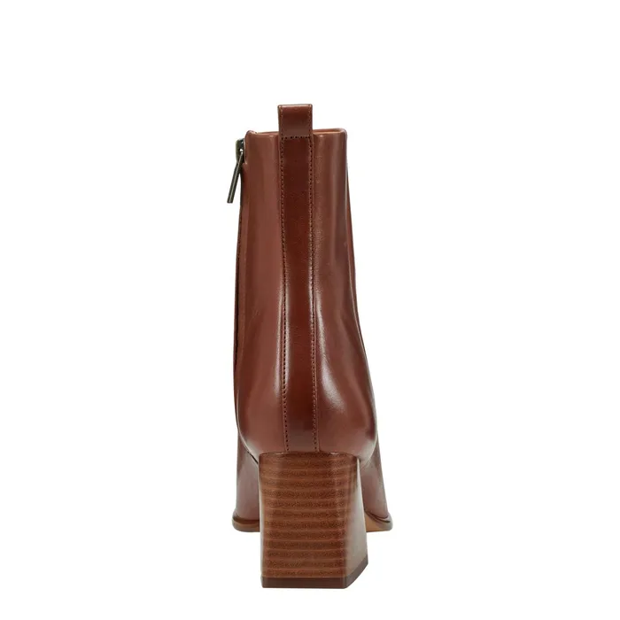 Women Floria Square Toe Bootie Tan Leather Marc Fisher Booties