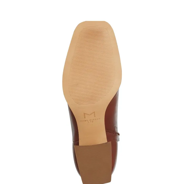 Women Floria Square Toe Bootie Tan Leather Marc Fisher Booties