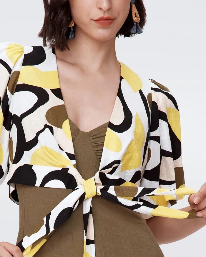Women Gia Top Mirage Yellow DVF Tops