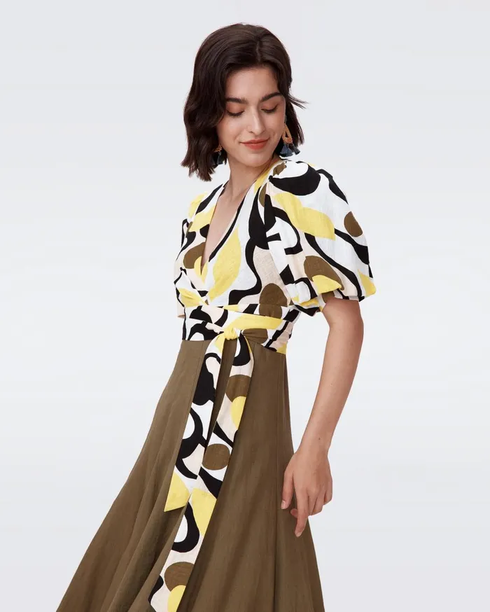 Women Gia Top Mirage Yellow DVF Tops