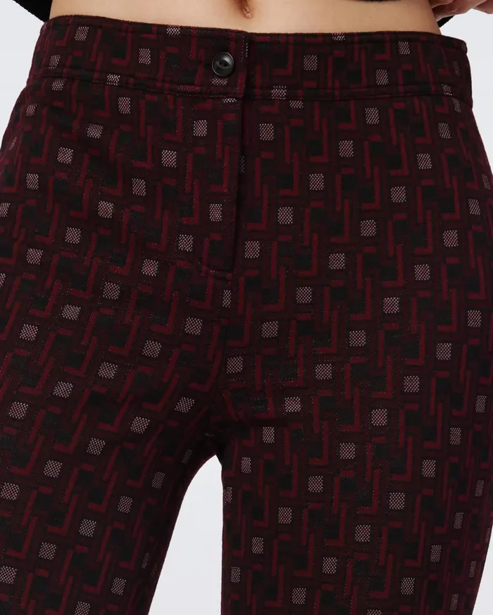 Women Greg Jacquard Pants Tiny Vinyl Links Plum DVF Pants and Shorts