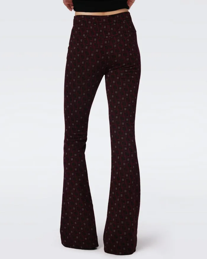 Women Greg Jacquard Pants Tiny Vinyl Links Plum DVF Pants and Shorts