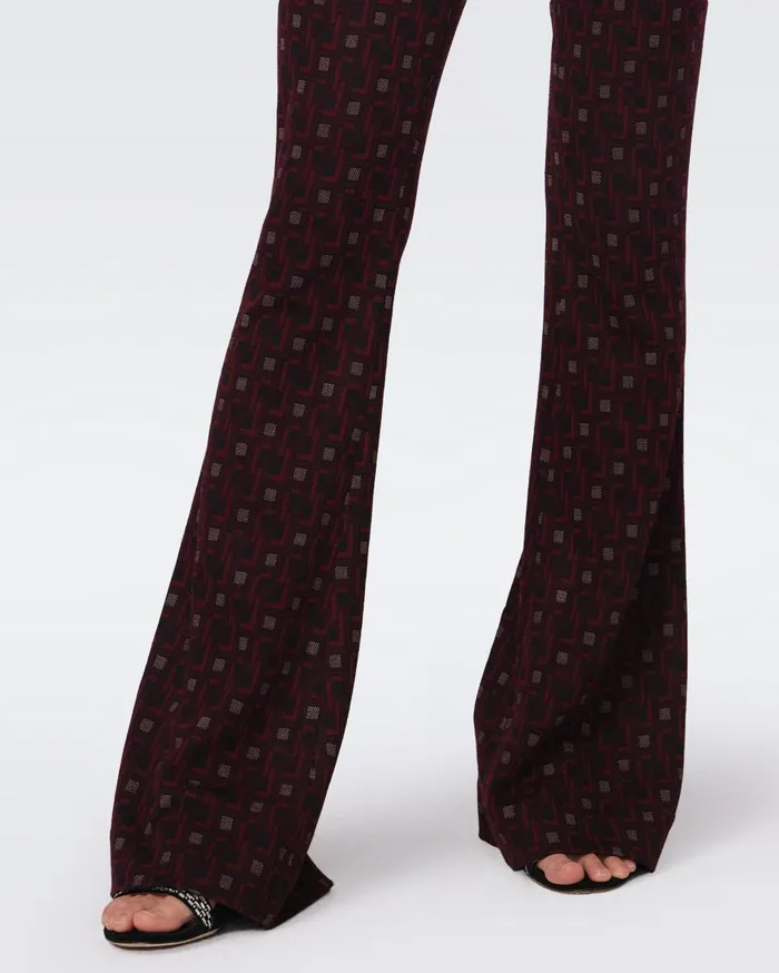 Women Greg Jacquard Pants Tiny Vinyl Links Plum DVF Pants and Shorts