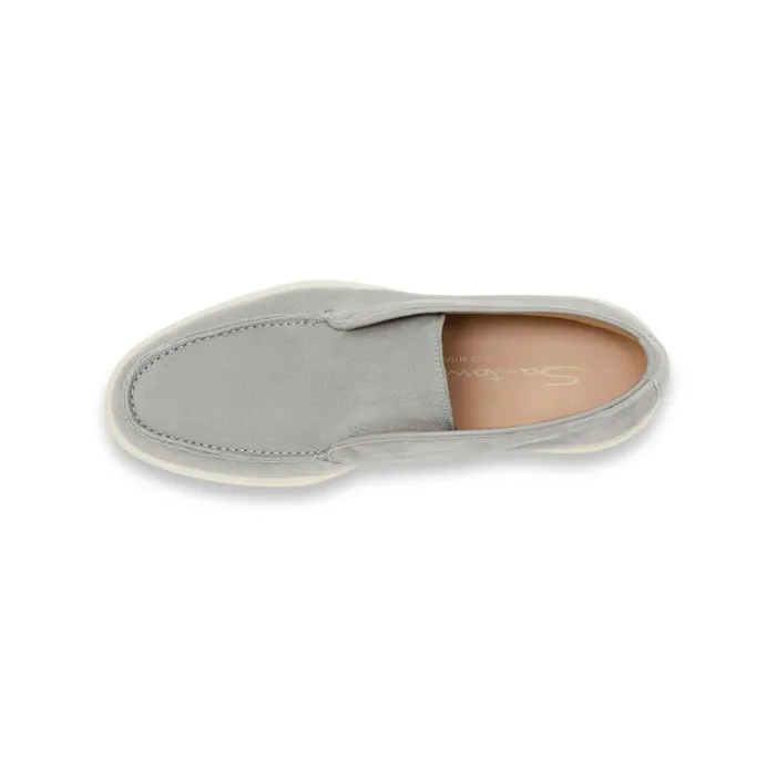 Women Grey Nubuck Desert Boot Santoni Flats Shoes